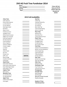 2014 Fruit Tree Sale