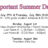 Summer Important Dates 2016